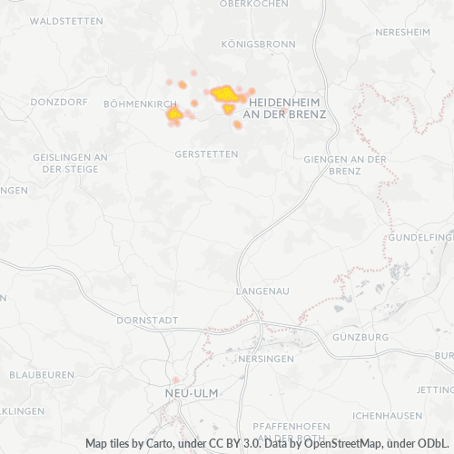 Heatmap für plz 89555