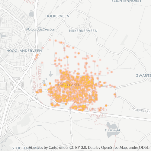 Heatmap voor postcode 3871