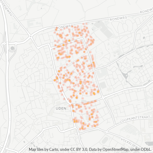 Heatmap voor postcode 5402