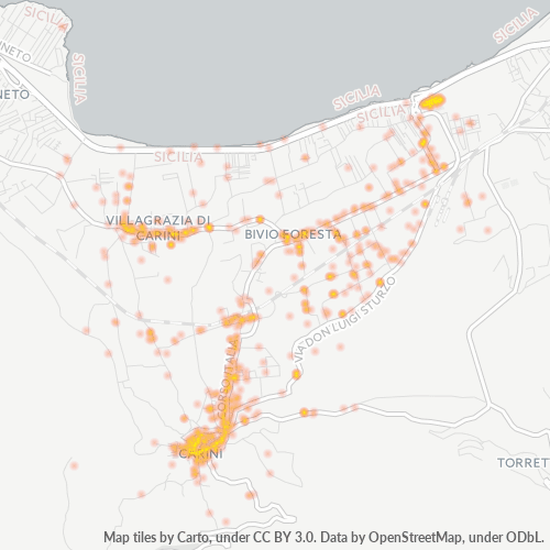90044 Mappa di concentrazione per la densità di aziende