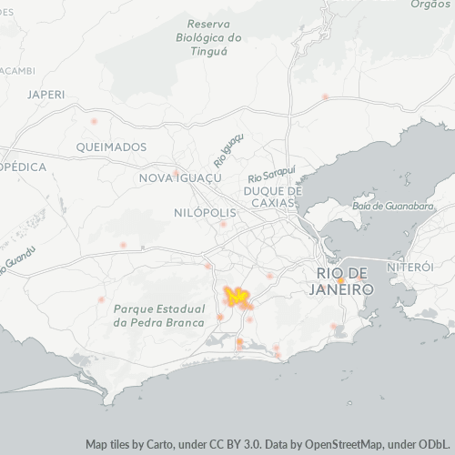 22740-000 Mapa de calor de densidad empresarial