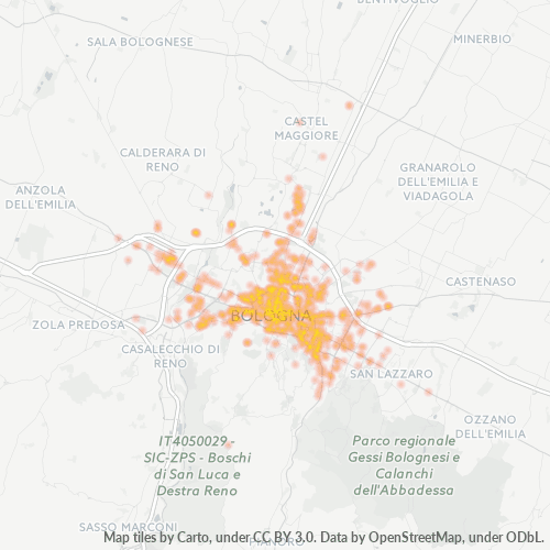 40100 Mappa di concentrazione per la densità di aziende