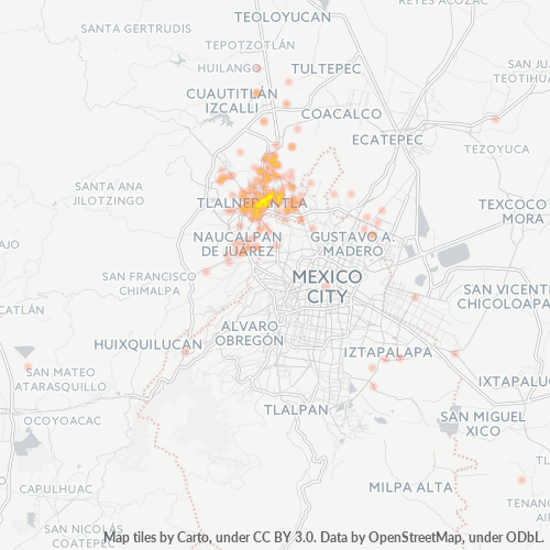 54070 Mapa de calor de densidad empresarial