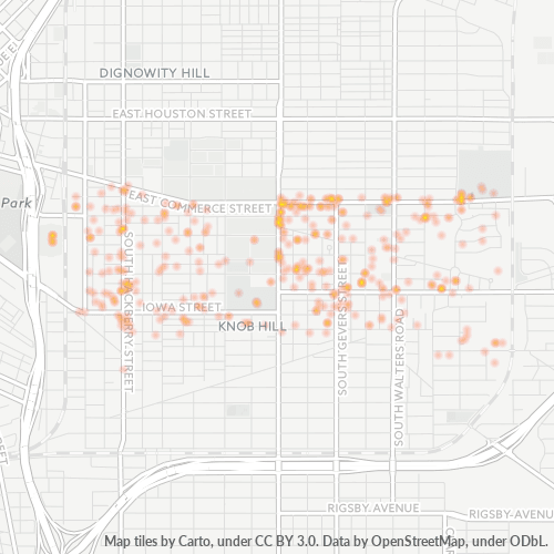 78203 Business Density Heatmap
