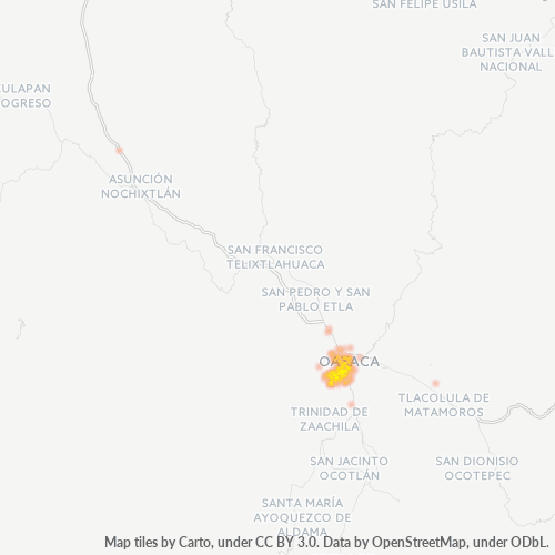 71230 Mapa de calor de densidad empresarial