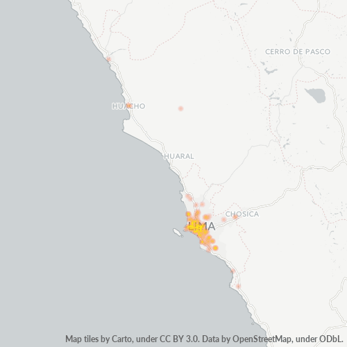 01001 Mapa de calor de densidad empresarial
