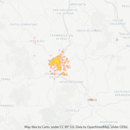 Mappa di calore per cap 53036