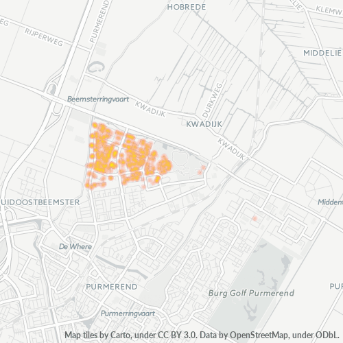 Heatmap voor postcode 1444