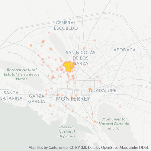 64260 Mapa de calor de densidad empresarial