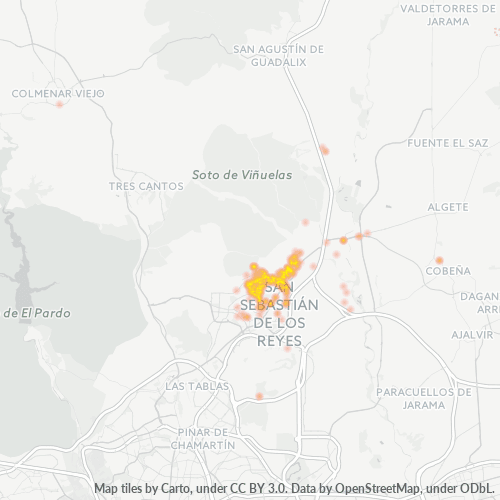 28702 Mapa de calor de densidad empresarial