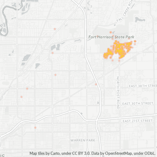 46216 Business Density Heatmap