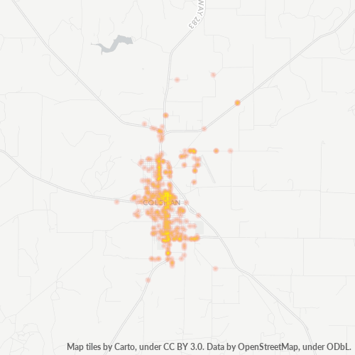 76834 Business Density Heatmap