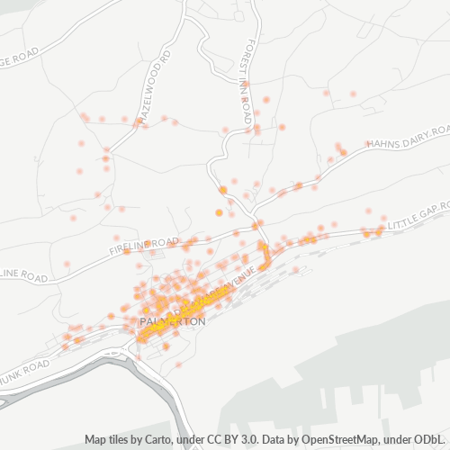 18071 Business Density Heatmap
