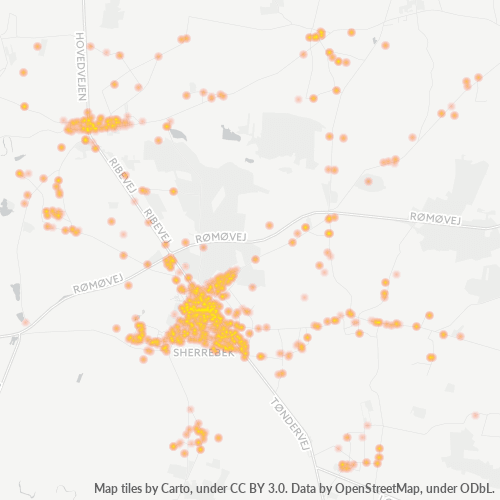 6780 Heatmap over forretningstæthed