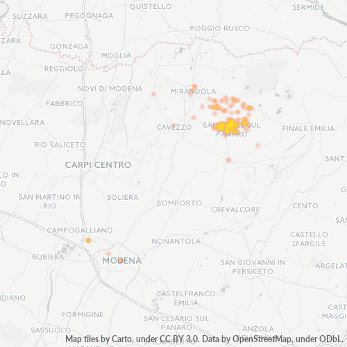 Mappa di calore per cap 41038