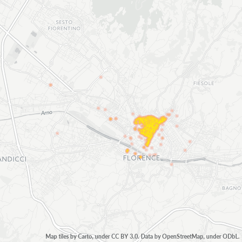 50129 Mappa di concentrazione per la densità di aziende
