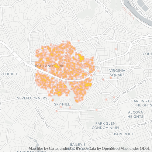22205 Business Density Heatmap