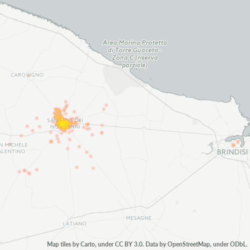 72019 Mappa di concentrazione per la densità di aziende
