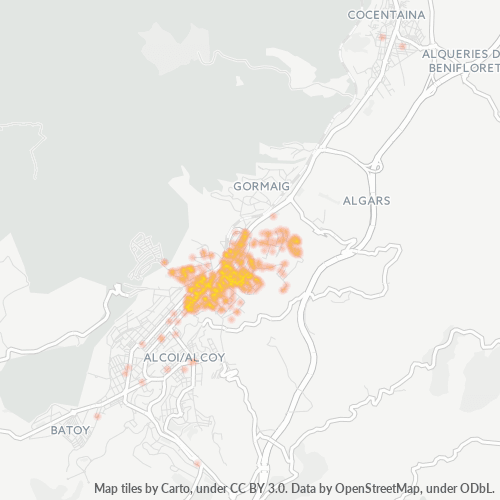 Mapa de calor para código postal 03804