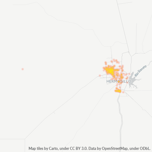 83170 Mapa de calor de densidad empresarial