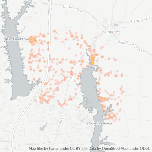 43021 Business Density Heatmap