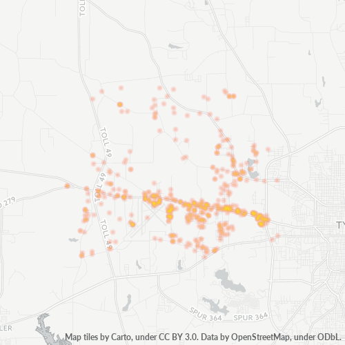 75704 Business Density Heatmap