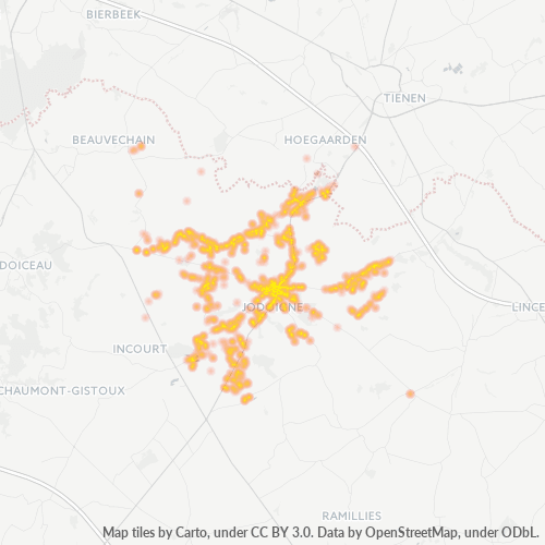 Heatmap voor postcode 1370