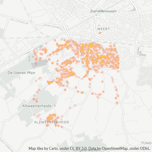 Heatmap voor postcode 6006