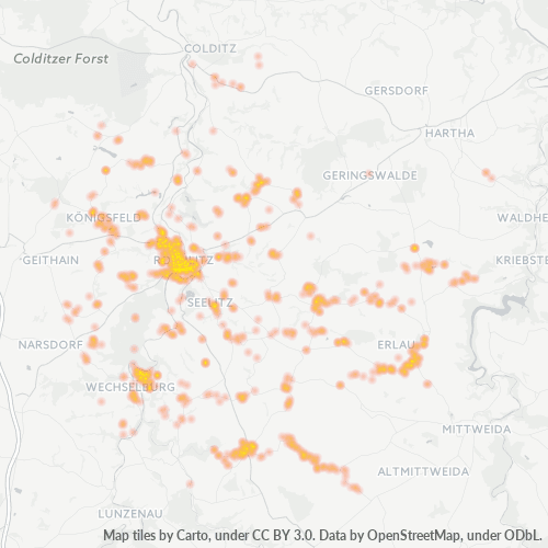 Heatmap für plz 09306