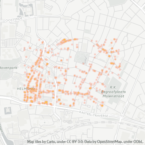 Heatmap voor postcode 5701