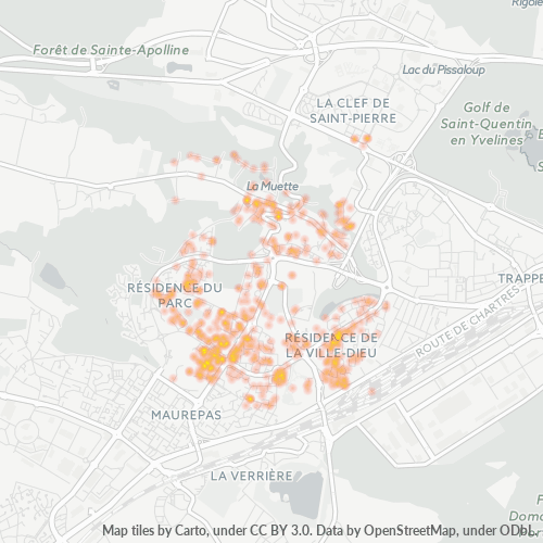 Carte de chaleur pour code postal 78990