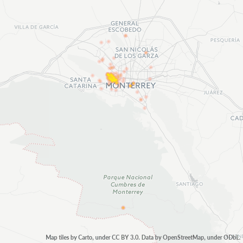 64630 Mapa de calor de densidad empresarial