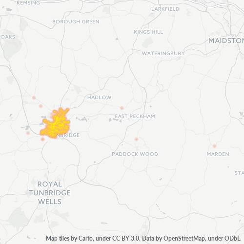 TN9 Business Density Heatmap