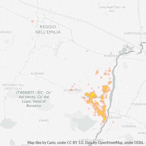 Mappa di calore per cap 42013