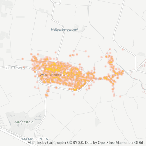 Heatmap voor postcode 3931