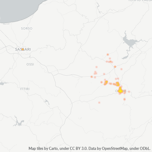 Mappa di calore per cap 07014