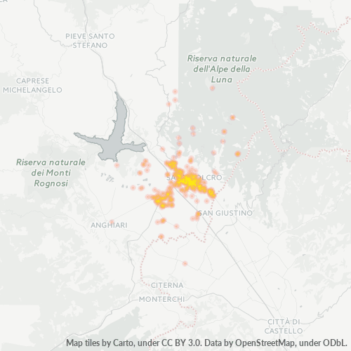 Mappa di calore per cap 52037