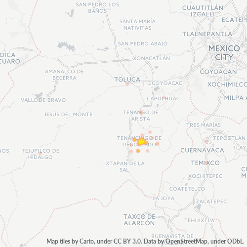 52400 Mapa de calor de densidad empresarial