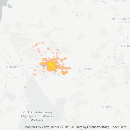 98-220 Mapa intensywności działalności gospodarczej