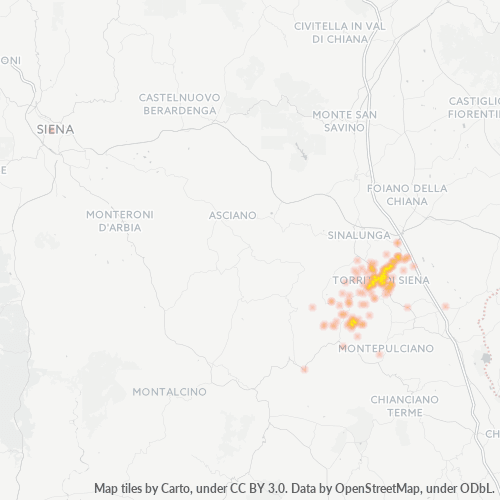 53049 Mappa di concentrazione per la densità di aziende