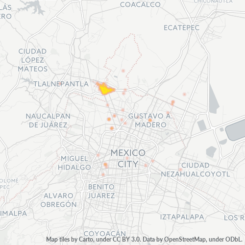 07600 Mapa de calor de densidad empresarial