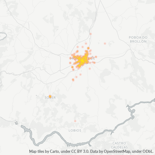 Mapa de calor para código postal 27400