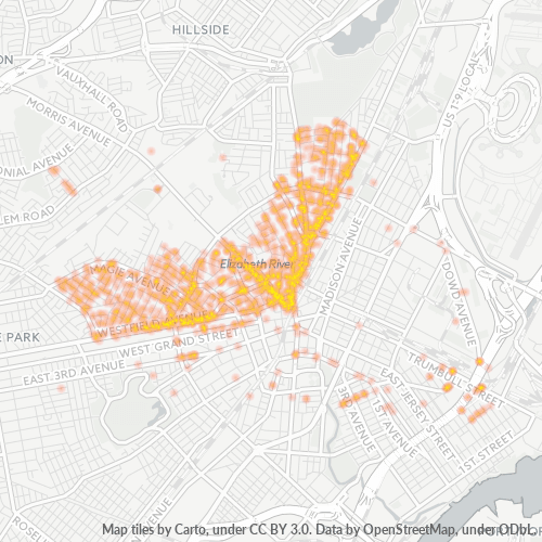 07208 Business Density Heatmap