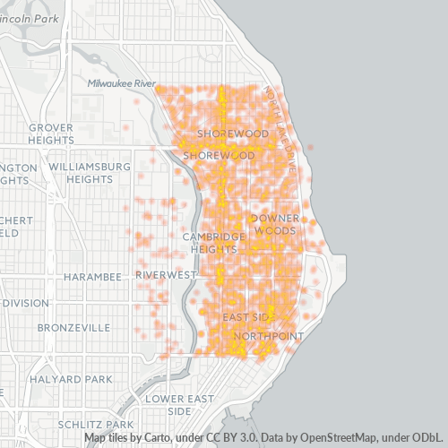53211 Business Density Heatmap