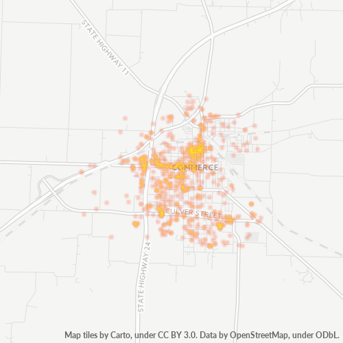 75428 Business Density Heatmap