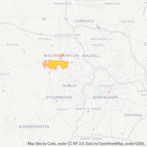 WV4 Business Density Heatmap
