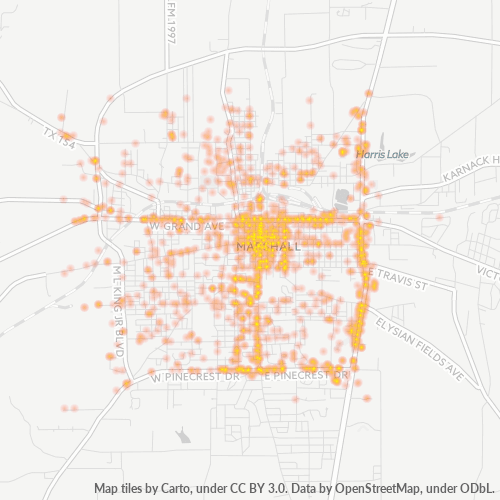 75670 Business Density Heatmap