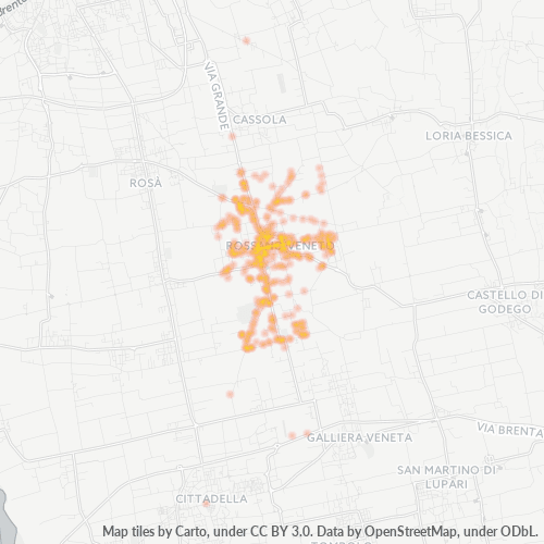 36028 Mappa di concentrazione per la densità di aziende