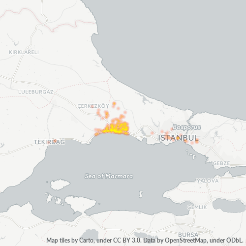 posta kodu 34570 için yoğunluk haritası