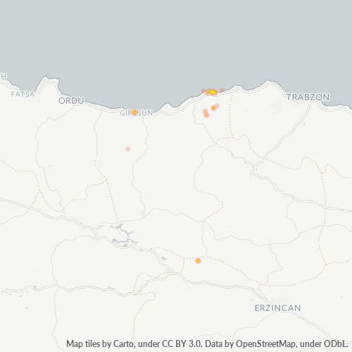 posta kodu 28800 için yoğunluk haritası